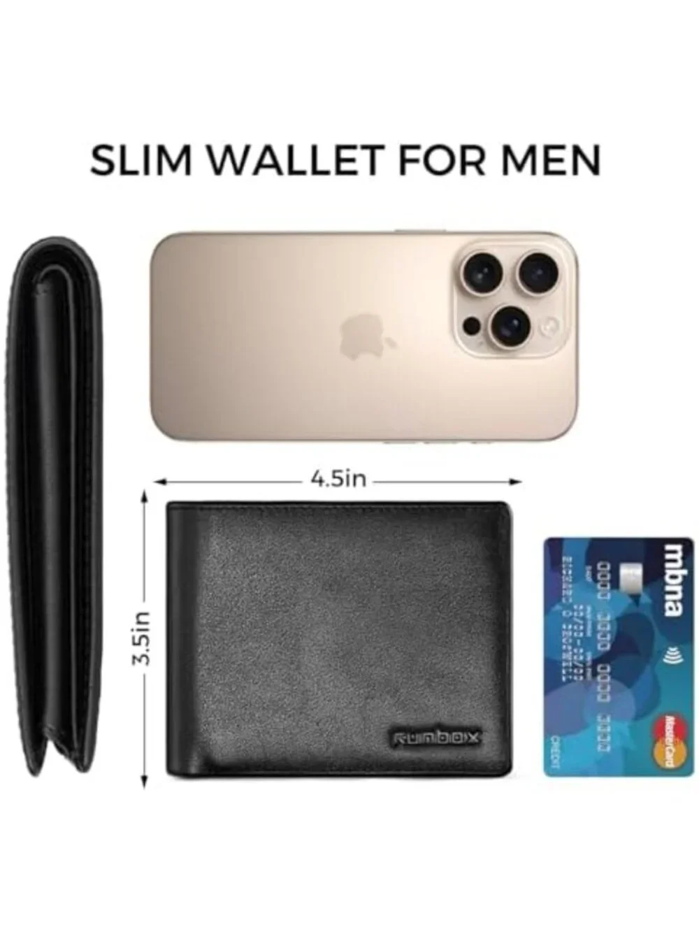 Stylish Leather RFID Blocking Bifold Wallet for Men - Front Pocket Design